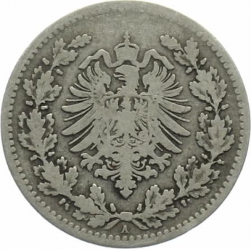 Kaiserreich 50 Pfennig 1877 A - kleiner Adler